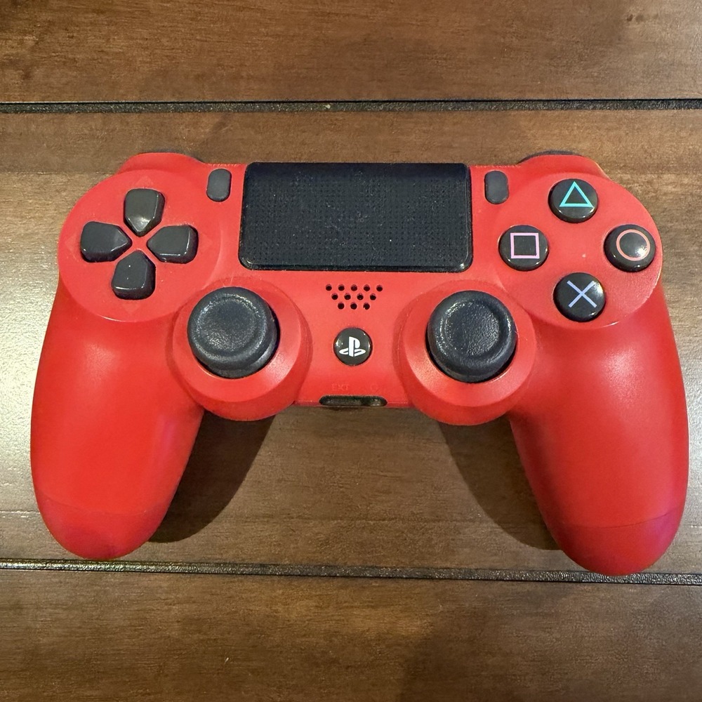 Sony DualShock 4 Wireless PS4 Controller Red/Black Built-in Touchpad (Tested)